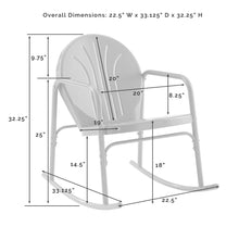 Load image into Gallery viewer, Griffith 3Pc Outdoor Metal Rocking Chair Set White Gloss/White Satin - Side Table & 2 Rocking Chairs