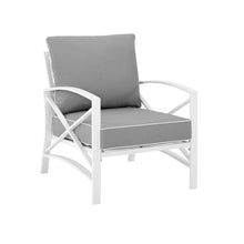 Load image into Gallery viewer, Kaplan Outdoor Metal Armchair Gray/White