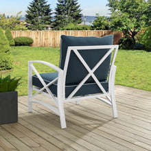 Load image into Gallery viewer, Kaplan Outdoor Metal Armchair Navy/White