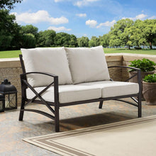 Load image into Gallery viewer, Kaplan Outdoor Metal Loveseat Oatmeal/Oil Rubbed Bronze