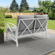 Load image into Gallery viewer, Kaplan Outdoor Metal Loveseat Gray/White