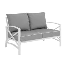 Load image into Gallery viewer, Kaplan Outdoor Metal Loveseat Gray/White