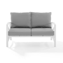 Load image into Gallery viewer, Kaplan Outdoor Metal Loveseat Gray/White