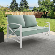 Load image into Gallery viewer, Kaplan Outdoor Metal Loveseat Mist/White