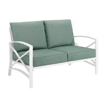 Load image into Gallery viewer, Kaplan Outdoor Metal Loveseat Mist/White