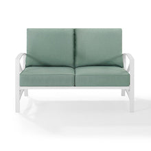 Load image into Gallery viewer, Kaplan Outdoor Metal Loveseat Mist/White