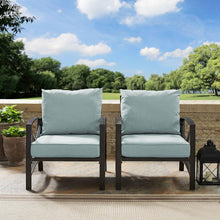 Load image into Gallery viewer, Kaplan 2Pc Outdoor Metal Armchair Set Mist/Oil Rubbed Bronze - 2 Chairs