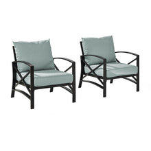 Load image into Gallery viewer, Kaplan 2Pc Outdoor Metal Armchair Set Mist/Oil Rubbed Bronze - 2 Chairs