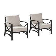 Load image into Gallery viewer, Kaplan 2Pc Outdoor Metal Armchair Set Oatmeal/Oil Rubbed Bronze - 2 Chairs