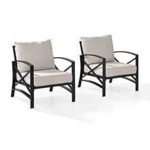 Load image into Gallery viewer, Kaplan 2Pc Outdoor Metal Armchair Set Oatmeal/Oil Rubbed Bronze - 2 Chairs