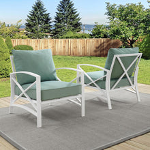 Load image into Gallery viewer, Kaplan 2Pc Outdoor Metal Armchair Set Mist/White - 2 Chairs