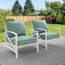 Load image into Gallery viewer, Kaplan 2Pc Outdoor Metal Armchair Set Mist/White - 2 Chairs