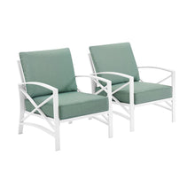 Load image into Gallery viewer, Kaplan 2Pc Outdoor Metal Armchair Set Mist/White - 2 Chairs
