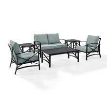 Load image into Gallery viewer, Kaplan 6Pc Outdoor Metal Conversation Set Mist/Oil Rubbed Bronze - Loveseat, Coffee Table, 2 Armchairs, & 2 Side Tables