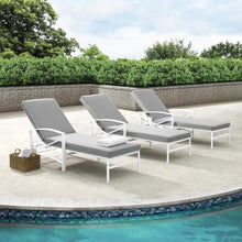 Load image into Gallery viewer, Kaplan Outdoor Metal Chaise Lounge Gray/White
