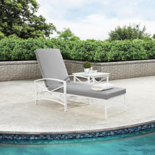Load image into Gallery viewer, Kaplan Outdoor Metal Chaise Lounge Gray/White