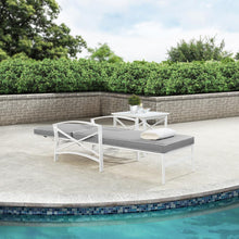 Load image into Gallery viewer, Kaplan Outdoor Metal Chaise Lounge Gray/White