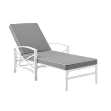 Load image into Gallery viewer, Kaplan Outdoor Metal Chaise Lounge Gray/White