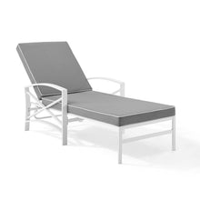 Load image into Gallery viewer, Kaplan Outdoor Metal Chaise Lounge Gray/White