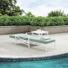 Load image into Gallery viewer, Kaplan Outdoor Metal Chaise Lounge Mist/White