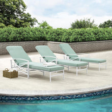 Load image into Gallery viewer, Kaplan Outdoor Metal Chaise Lounge Mist/White