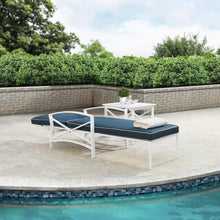 Load image into Gallery viewer, Kaplan Outdoor Metal Chaise Lounge Navy/White