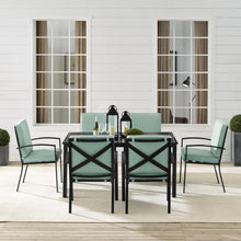 Load image into Gallery viewer, Kaplan 7Pc Outdoor Metal Dining Set Mist/Oil Rubbed Bronze - Table & 6 Chairs