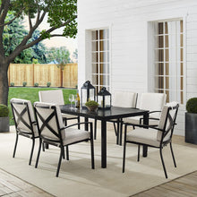 Load image into Gallery viewer, Kaplan 7Pc Outdoor Metal Dining Set Oatmeal/Oil Rubbed Bronze - Table & 6 Chairs