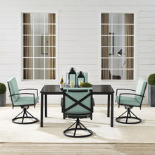 Load image into Gallery viewer, Kaplan 5Pc Outdoor Metal Dining Set Mist/Oil Rubbed Bronze - Table & 4 Swivel Chairs
