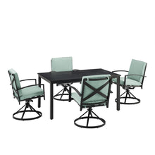 Load image into Gallery viewer, Kaplan 5Pc Outdoor Metal Dining Set Mist/Oil Rubbed Bronze - Table & 4 Swivel Chairs