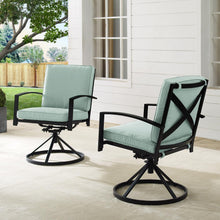 Load image into Gallery viewer, Kaplan 2Pc Outdoor Metal Dining Swivel Chair Set Mist/Oil Rubbed Bronze - 2 Swivel Chairs