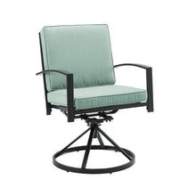 Load image into Gallery viewer, Kaplan 2Pc Outdoor Metal Dining Swivel Chair Set Mist/Oil Rubbed Bronze - 2 Swivel Chairs