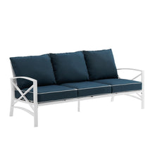 Load image into Gallery viewer, Kaplan Outdoor Metal Sofa Navy/White