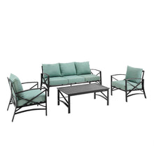 Load image into Gallery viewer, Kaplan 4Pc Outdoor Metal Sofa Set Mist/Oil Rubbed Bronze - Sofa, Coffee Table, & 2 Arm Chairs