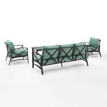 Load image into Gallery viewer, Kaplan 4Pc Outdoor Metal Sofa Set Mist/Oil Rubbed Bronze - Sofa, Coffee Table, & 2 Arm Chairs