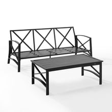Load image into Gallery viewer, Kaplan 2Pc Outdoor Metal Sofa Set Mist/Oil Rubbed Bronze - Sofa & Coffee Table