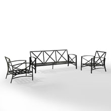 Load image into Gallery viewer, Kaplan 3Pc Outdoor Metal Sofa Set Mist/Oil Rubbed Bronze - Sofa & 2 Arm Chairs