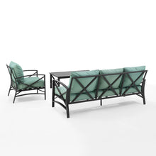 Load image into Gallery viewer, Kaplan 3Pc Outdoor Metal Sofa Set Mist/Oil Rubbed Bronze - Sofa, Arm Chair, & Coffee Table