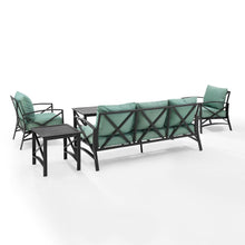 Load image into Gallery viewer, Kaplan 5Pc Outdoor Metal Sofa Set Mist/Oil Rubbed Bronze - Sofa, Coffee Table, Side Table, & 2 Arm Chairs