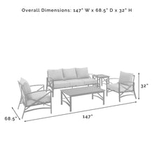 Load image into Gallery viewer, Kaplan 5Pc Outdoor Metal Sofa Set Oatmeal/Oil Rubbed Bronze - Sofa, Coffee Table, Side Table, & 2 Arm Chairs