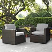 Load image into Gallery viewer, Palm Harbor 2Pc Outdoor Wicker Chair Set Gray/Brown - 2 Chairs