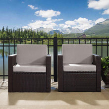 Load image into Gallery viewer, Palm Harbor 2Pc Outdoor Wicker Chair Set Gray/Brown - 2 Chairs
