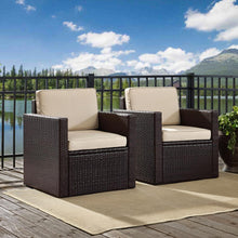 Load image into Gallery viewer, Palm Harbor 2Pc Outdoor Wicker Chair Set Sand/Brown - 2 Chairs