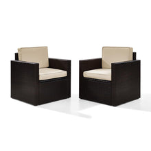 Load image into Gallery viewer, Palm Harbor 2Pc Outdoor Wicker Chair Set Sand/Brown - 2 Chairs