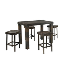Load image into Gallery viewer, Palm Harbor 5Pc Outdoor Wicker Counter Height Dining Set Brown - Table & 4 Stools