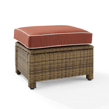 Load image into Gallery viewer, Bradenton Outdoor Wicker Ottoman Sangria/Weathered Brown