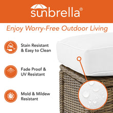 Load image into Gallery viewer, Bradenton Outdoor Ottoman - Sunbrella White/Weathered Brown