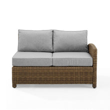 Load image into Gallery viewer, Bradenton Outdoor Wicker Sectional Right Side Loveseat Gray/Weathered Brown