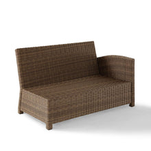 Load image into Gallery viewer, Bradenton Outdoor Wicker Sectional Right Side Loveseat Navy/Weathered Brown