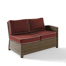 Load image into Gallery viewer, Bradenton Outdoor Wicker Sectional Right Side Loveseat Sangria/Weathered Brown
